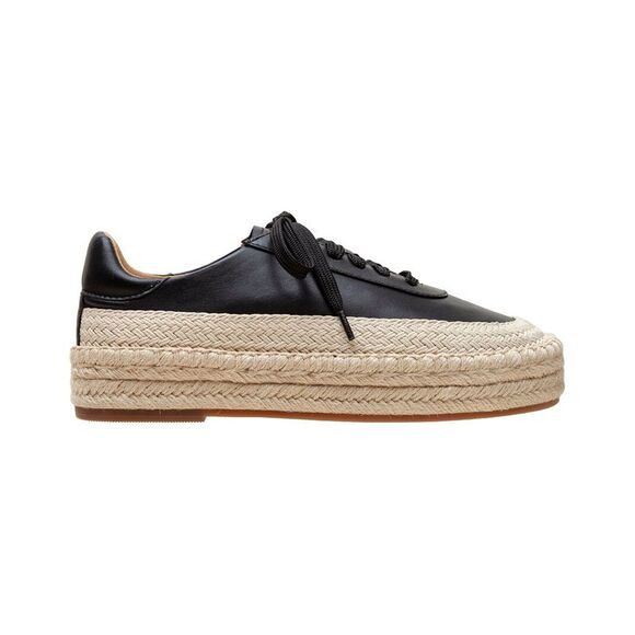 Linea Paolo Shoes - Linea Paolo Selma-L Leather Espadrille, Black